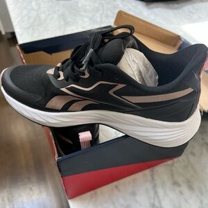Reebok Black and Pink Sneakers